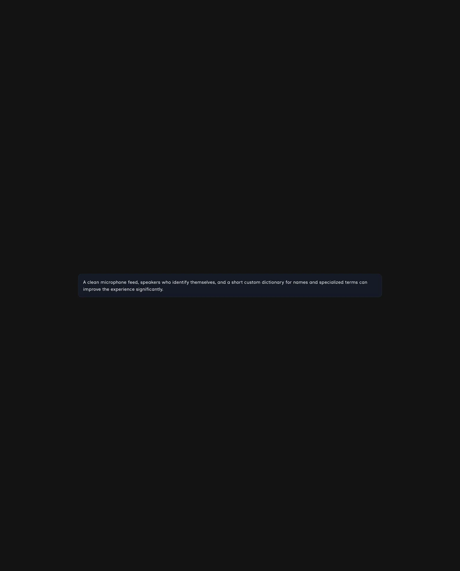 Volo English caption overlay showing a two-line lower-third caption